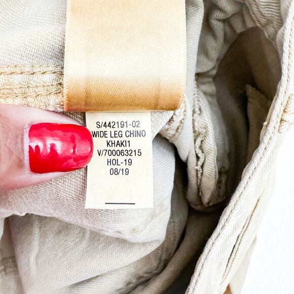 Gap High Rise Wide Leg Cropped Denim Jeans Khaki Size 0 - Picture 6 of 8